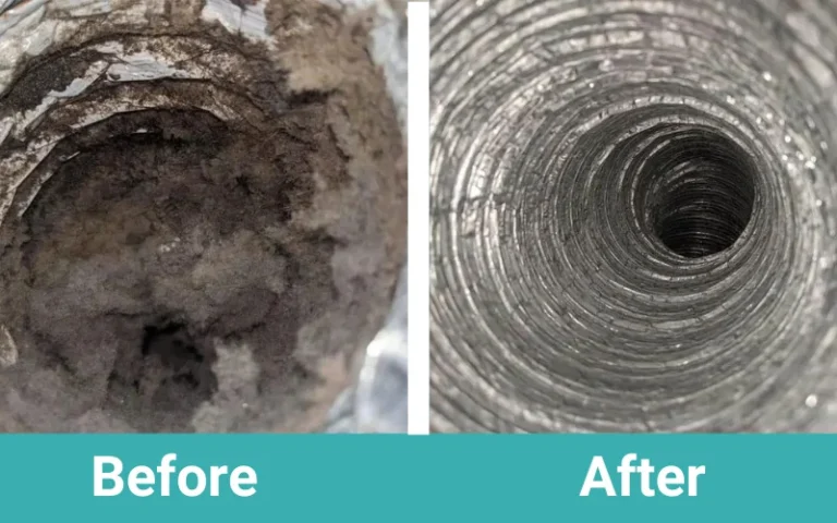 Before & after - dryer vent cleaning - NJ - Certified home solution