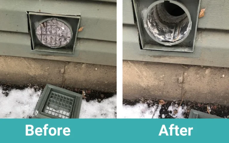 Before and after dryer vent cleaning - NJ - Certified home solution