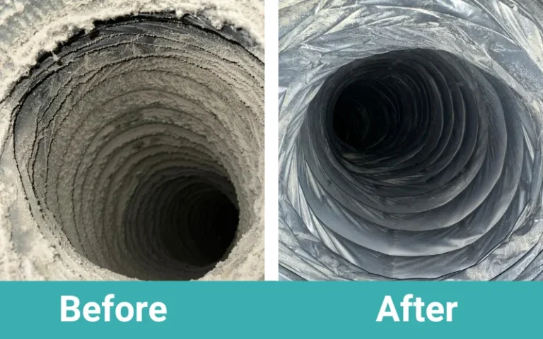 Before and after - dryer vent cleaning - NJ - Certified home solution