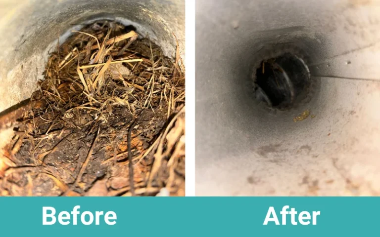 Before and after - dryer vent cleaning nest - NJ - Certified home solution